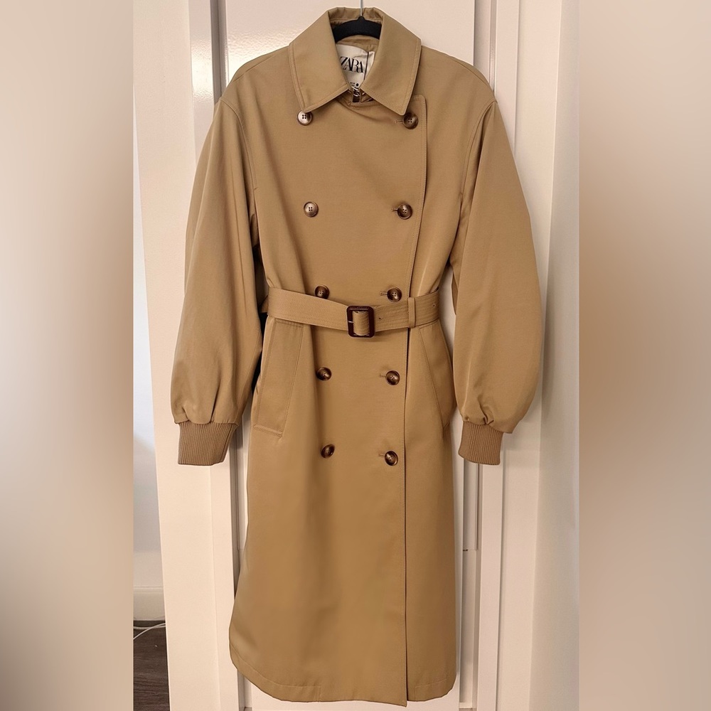 ZARA Water Repellent Trench Coat - Size S